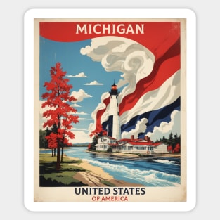 Michigan United States of America Tourism Vintage Poster Sticker